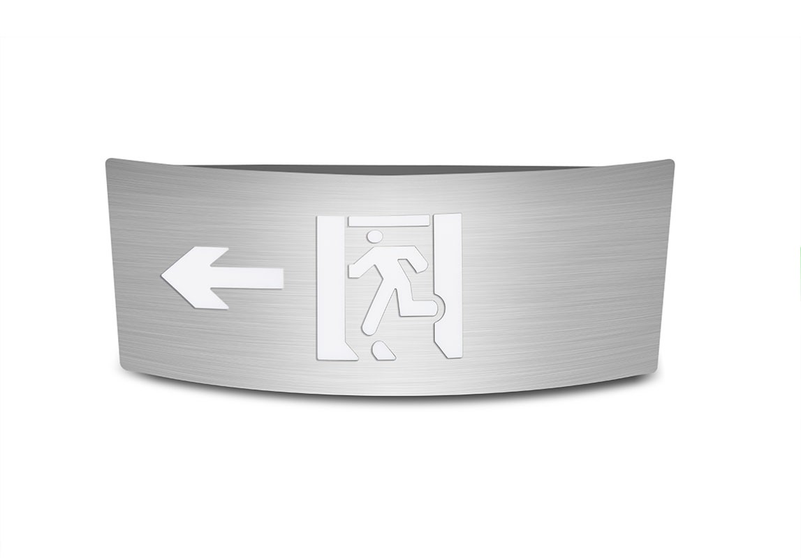 轨道交通-弧形款-单面左向应急标志灯  |  ZS-BLJC-1REⅡ1W-J869  |  嵌入